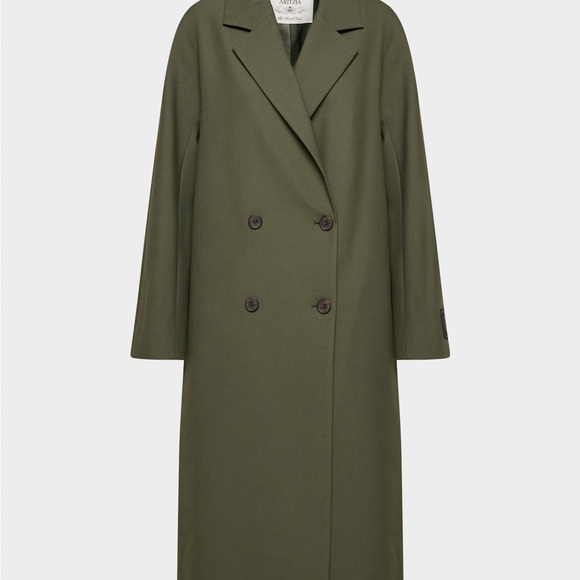 Aritzia Jackets & Blazers - Aritzia Slouch Coat- Olive Green Double-Breasted Coat